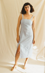 emanuel linen dress - light blue