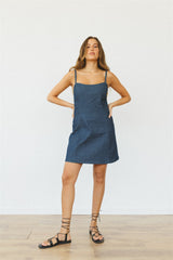 monica dark denim dress