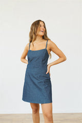 monica dark denim dress