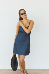 monica dark denim dress