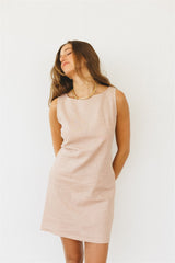 the linen summer dress powder pink