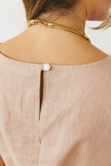 the linen summer dress powder pink