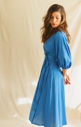 shaffa wrap dress - blue