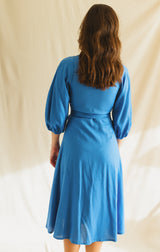 shaffa wrap dress - blue