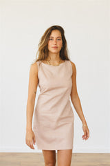 the linen summer dress powder pink