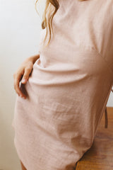 the linen summer dress powder pink