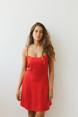 monica tomato red dress