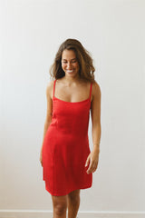 monica tomato red dress