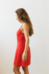 monica tomato red dress