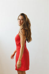 monica tomato red dress