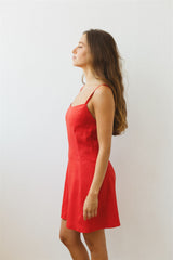 monica tomato red dress