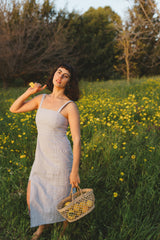 emanuel linen dress - light blue