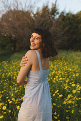 emanuel linen dress - light blue