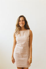 the linen summer dress powder pink