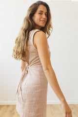 the linen summer dress powder pink