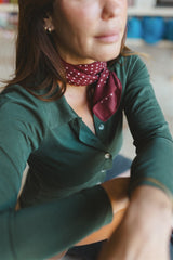 polka scarf burgundy
