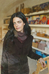 polka scarf chocolate