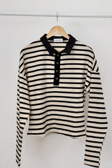 venice top stripes black & white
