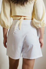 the Bermuda shorts white