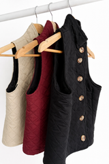 quilt vest burgundy