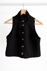 quilt vest black