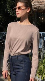 סריג כותנה בייסיק מוקה