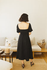 Noga Dress - Black Linen Dress
