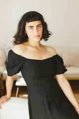 Noga Dress - Black Linen Dress