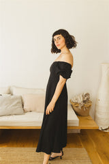 Noga Dress - Black Linen Dress