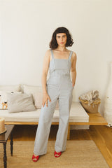 Daria - Blue Stripe Cotton Jumpsuit
