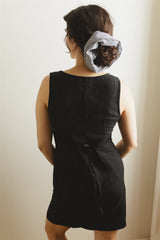 The Summer Dress - Black Linen Mini Dress