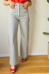 Liverpool Pants - Blue Stripe Cotton Pants