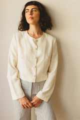 Sienna Jacket - Ivory Linen Jacket
