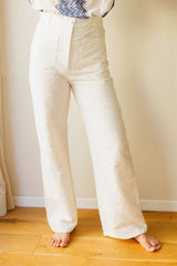 Liverpool Pants - Cream Cotton Corduroy Pants