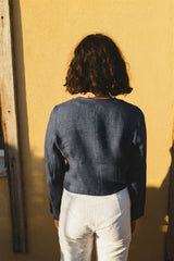 Sienna Jacket - Blue Linen Jacket