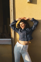 Sienna Jacket - Blue Linen Jacket