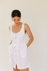 coco dress linen white