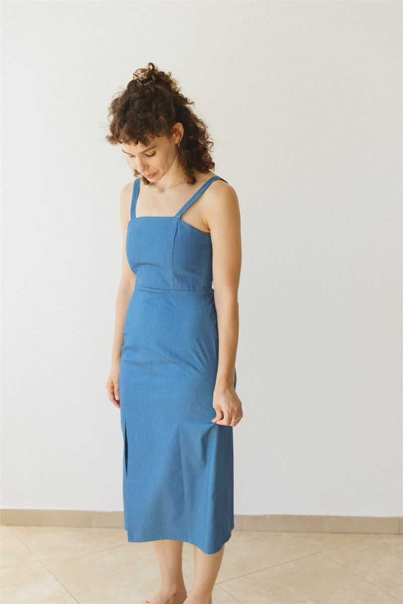 the Emanuel dress light denim