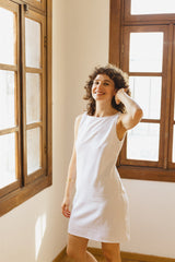 summer dress linen white