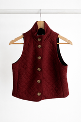 quilt vest burgundy