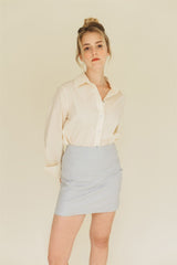 the mini cotton skirt light grey