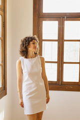 summer dress linen white