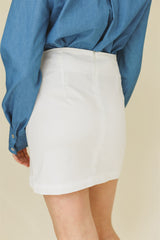 the mini cotton skirt white