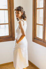 the linen coco dress  white