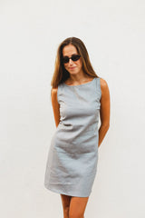 Summer linen dress - Grey