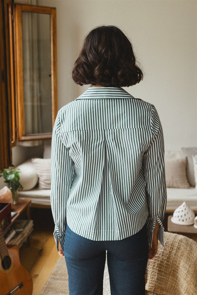 the crisp striped button up shirt