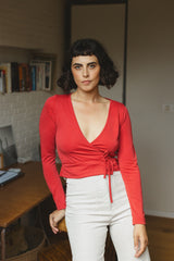 ballerina wrap top red