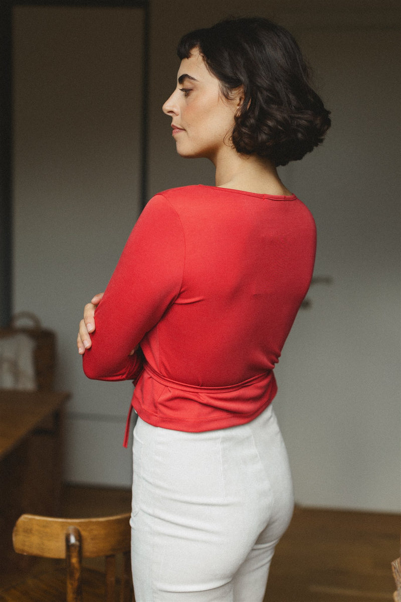 ballerina wrap top red