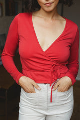 ballerina wrap top red