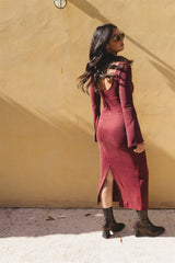 luca dress burgundy